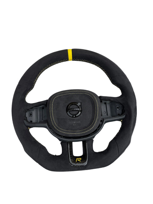 Volvo custom ratt full Alcantara med gula detaljer