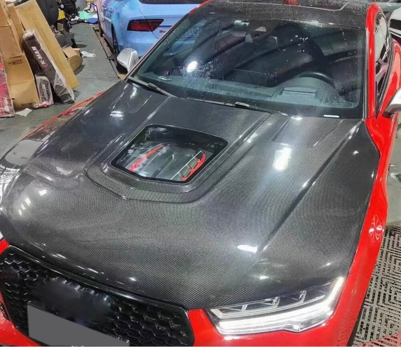 Audi RS6 & RS7 C7,C7.5 Carbon motorhuv inkl. Montering