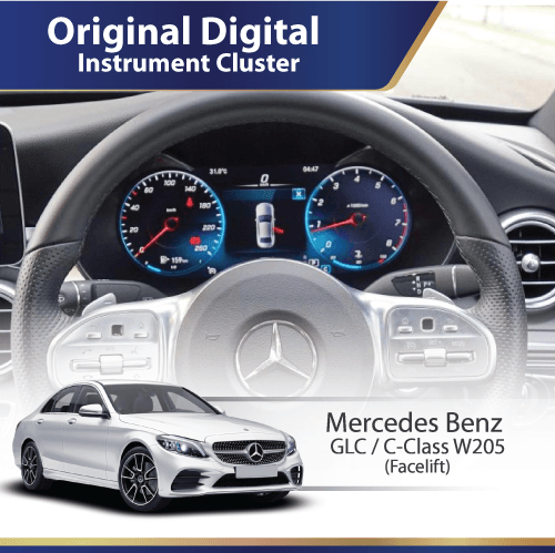 Mercedes C klass W205 & GLC X253 2015-2018 Digital mätare inkl. Montering